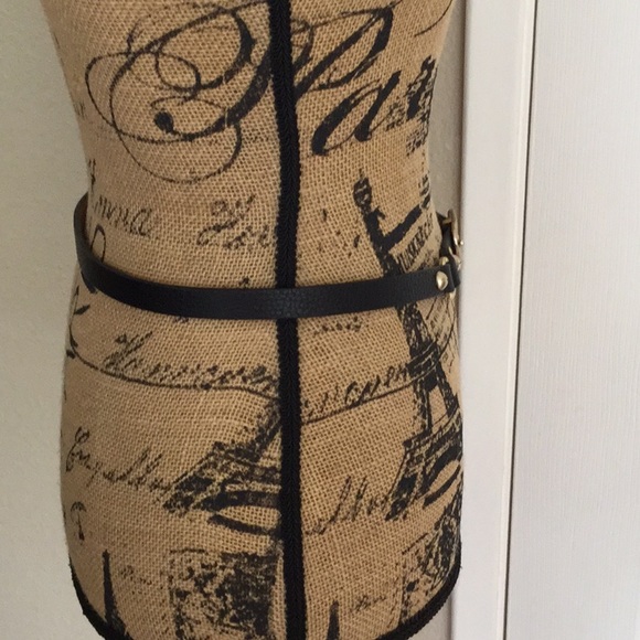 Michael Kors 1/2” black Leather Belt  accents S - Picture 5 of 6